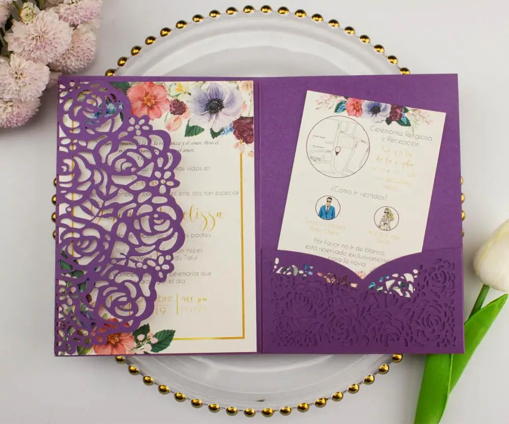 Бесплатная доставка 1 шт лазер вырез тройного сложения белый розовое золото