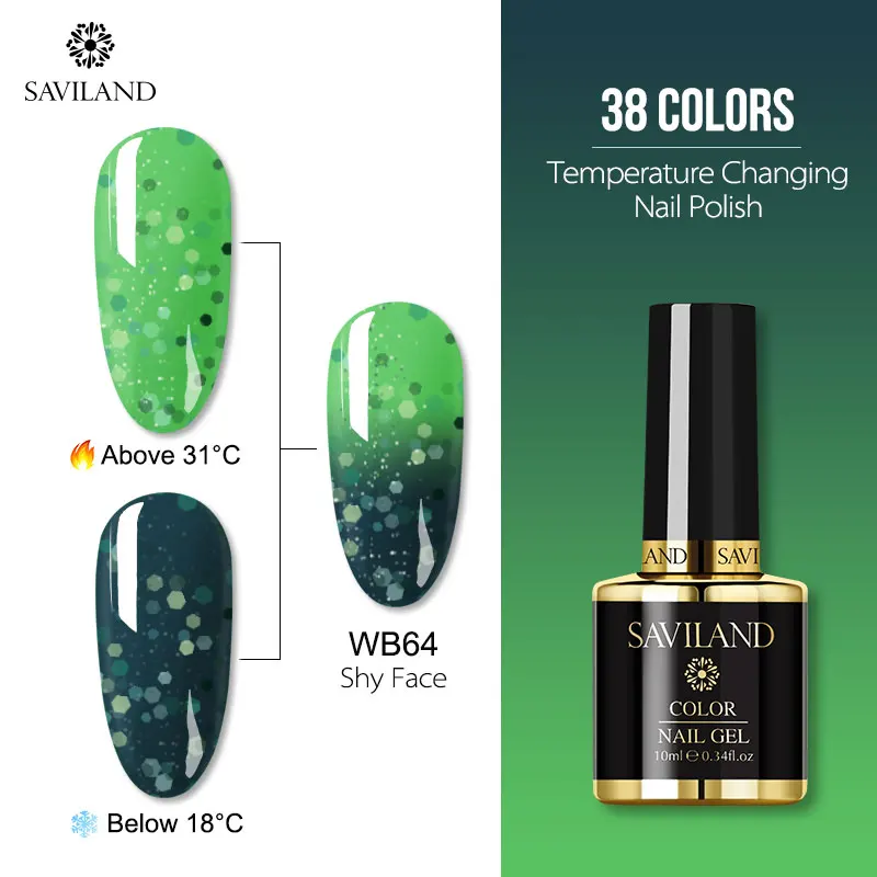 10ml WB64 Saviland 15 мл Хамелеон цвета УФ Гель-лак для ногтей изменение температуры Цвет гель лак термо Полупостоянный Лаки лак для ногтей - Цвет: 10ml WB64