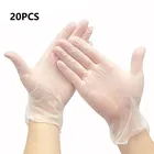 Одноразовые Нитриловые латексные перчатки, прозрачные водонепроницаемые высокоэластичные Прихватки для дома и кухни, 20 шт.