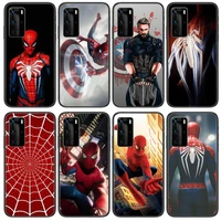 spider man phone case for huawei p 40 30 20 10 9 8 lite e pro plus black etui coque painting hoesjes comic fas