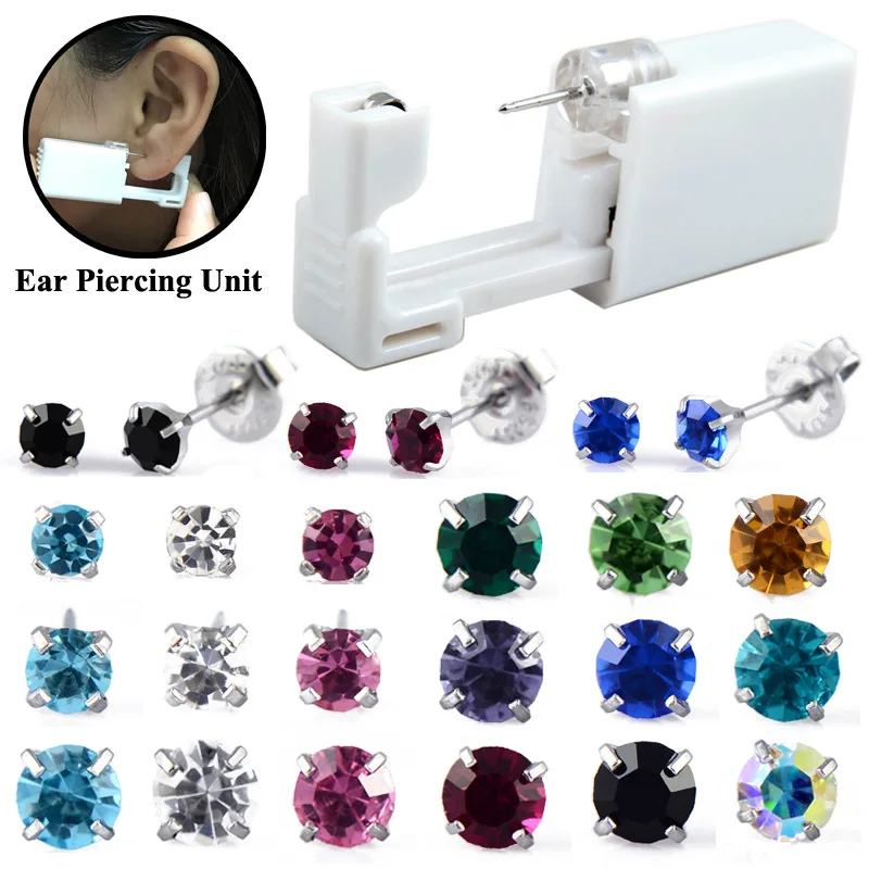 

1PC New Disposable Sterile Ear Piercing Unit Cartilage Tragus Helix Piercing Gun NO PAIN Piercer Tool Machine Kit Stud Earrings