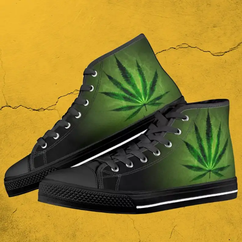 

Weed leaves shoes high tops Casual Sneakers Shoes For Man High For Men/high Quality Handiness Light Weight Sneakers