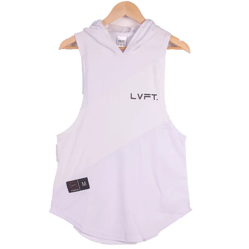 Мужская спортивная одежда без рукавов с капюшоном жилет для фитнеса бега