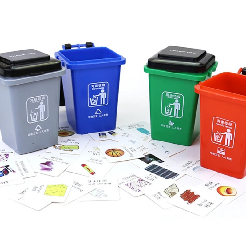 Garbage Classification Toy Trash Can Early Educational Teaching Aid Knowledge Game Mini Learn Life Skills | Игрушки и хобби