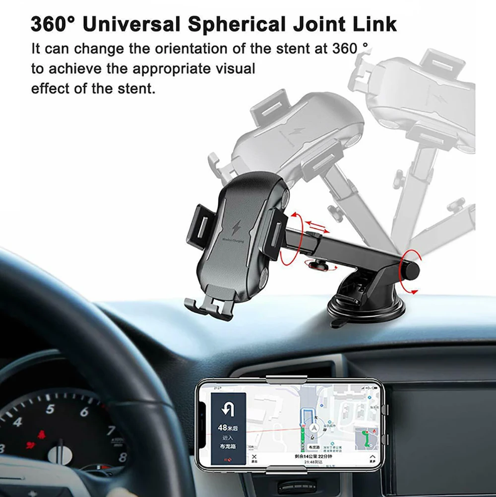 Автомобильное Быстрое беспроводное зарядное устройство VicTsing 10 Вт с разъемом для