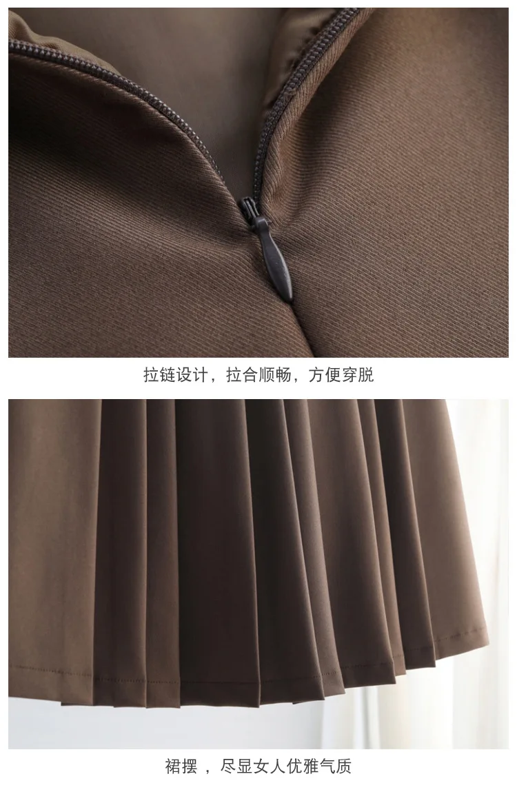 

Pleated Skirt Women High Waisted Slim Casual Solid Color Mid-long Skirt Office Lady Elegant Chic Plus Size M-4XL Skirts 0168