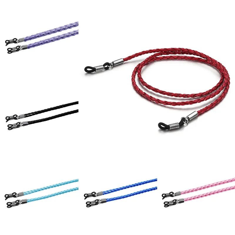 

Sunglasses Lanyard Strap Necklace Braid Leather Eyeglass Glasses Chain Beaded Cord Reading Glasses Eyewear Accessories