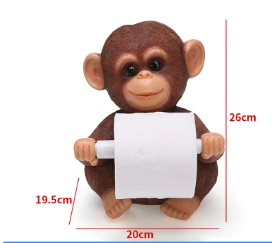 monkey Декоративная коробка для салфеток с обезьяной, держатель рулона из смолы, прочный держатель для ванной комнаты, милые животные, стол, Тип сиденья, туалетная бумага, канистра - Цвет: monkey