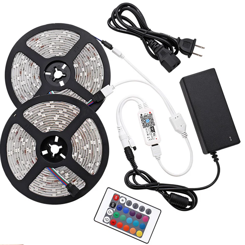 10m RGB WIFI Control Умный светодиодный светильник с wifi, белый, теплый, белый, RGB, водонепроницаемая светодиодная лента 5050, 5 м, 10 м, 15 м, светодиодный светильник с контроллером wifi - Испускаемый цвет: 10m RGB WIFI Control