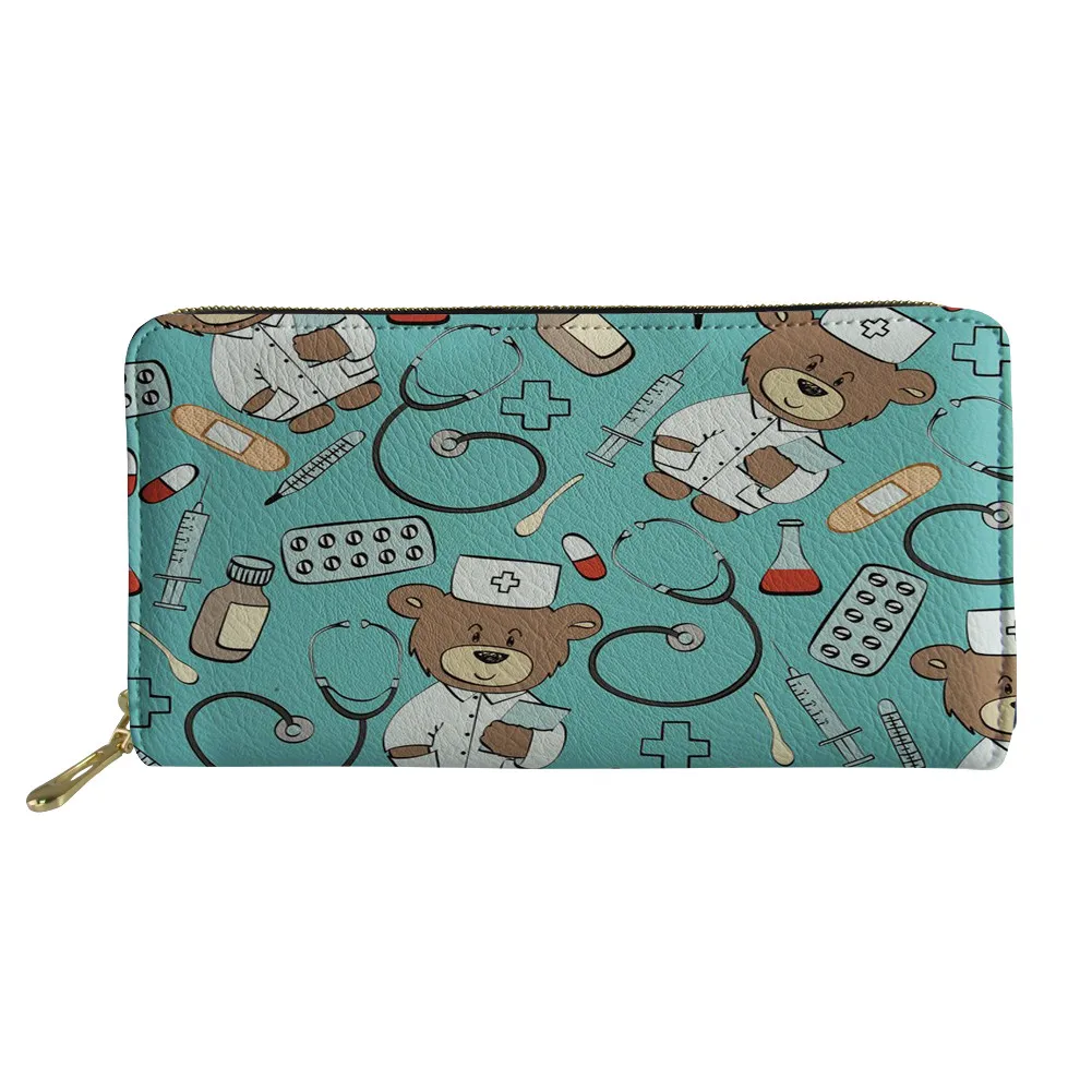 Женские Длинные кошельки HaoYun из искусственной кожи женские с мультипликационным