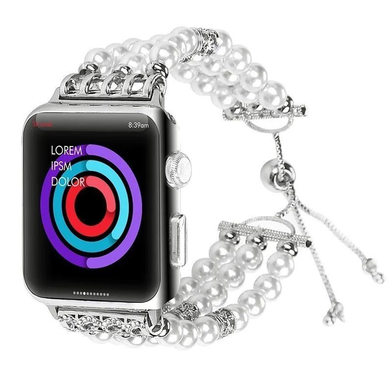 Модный браслет на запястье с жемчужиной ремешок для apple watch полосы 44 мм 42 iwatch серии 5 4 3 2 часы ручной работы браслет для девочек Замена 38 мм