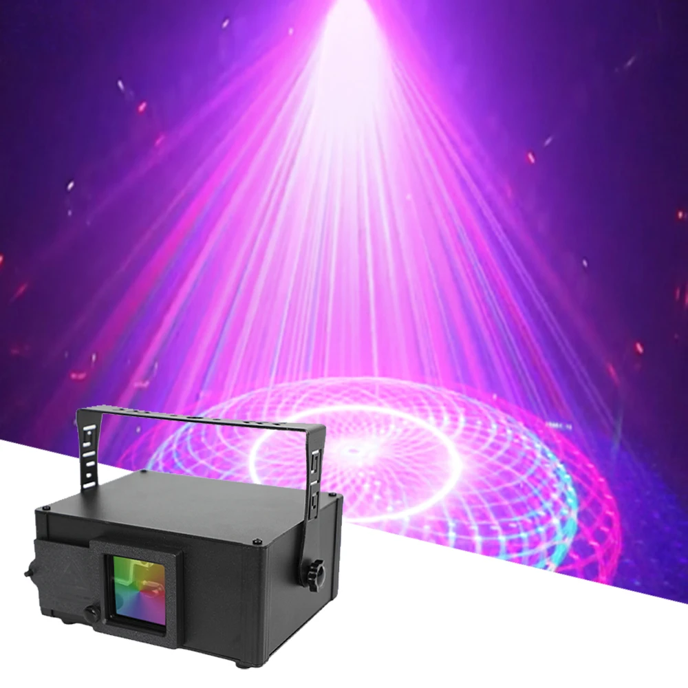 

4D RGB Animation Laser Light DMX512 Stage Patterns Full Color Laser Projector Light DJ Disco led Music Party Bar Strobe Light