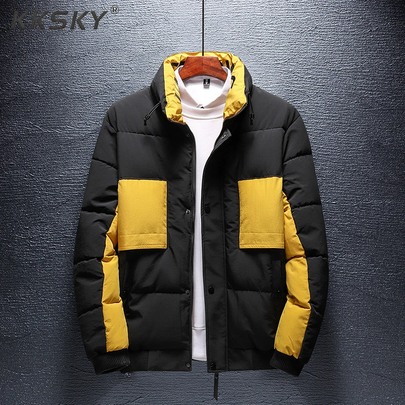 Мужские зимние куртки Kksky 2020 теплые толстые хлопковые парки мужские модные