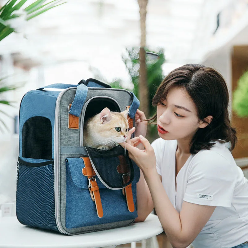 

Портативная наружная прозрачная сумка на оба плеча для собак кошек домашних животных