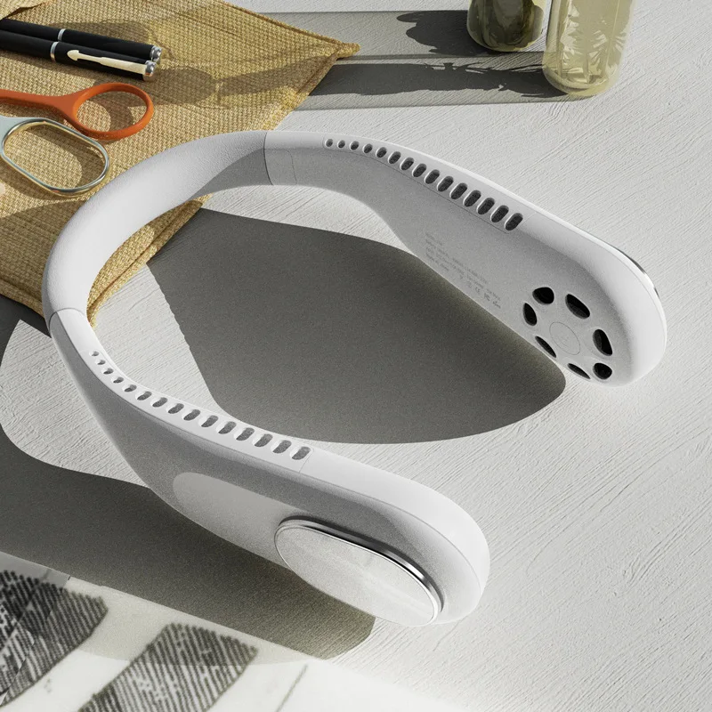 Kopen Wearable Hals Fan Usb Mini 4000Mah Draagbare Mute Koelventilator Outdoor Sport Student Kantoor Bladeless Koeler