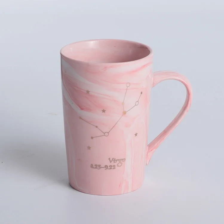 

Ceramic12ConstellationLOGOMarbling mug coffee cup with cover spoon Cup