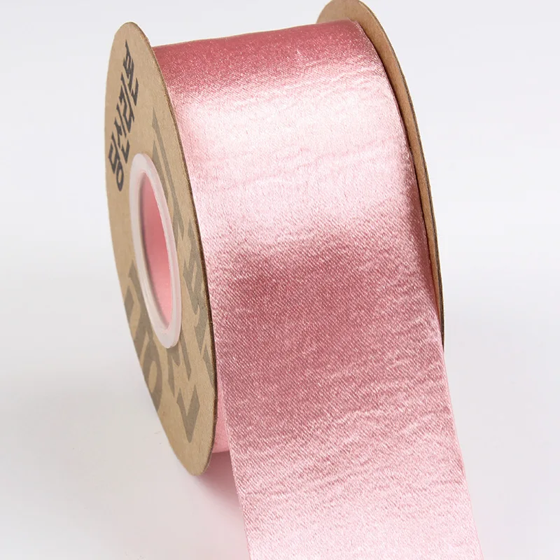 Розовая золотистая розовая лента шелковая металлическая гофрированная