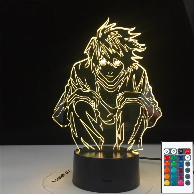 3D 4799 манга Death Note L фигурка Lawliet светодиодный ночсветильник для аниме комнаты