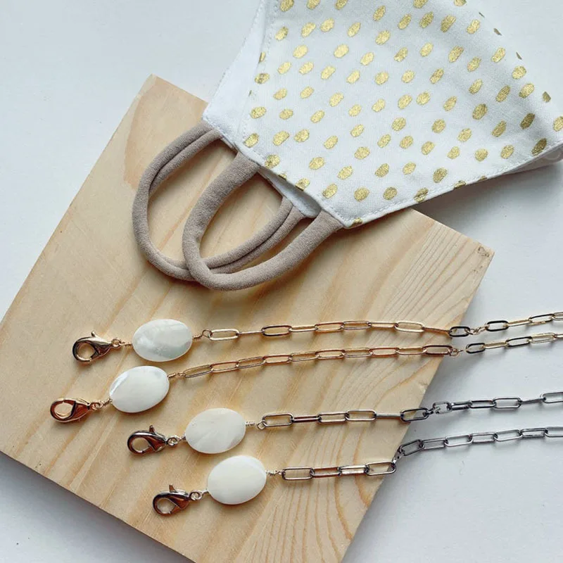 

2020 Chic Gold Color Round Charm Mask Chain Holder lanyards Fashion Women mask strap necklace Jewelry