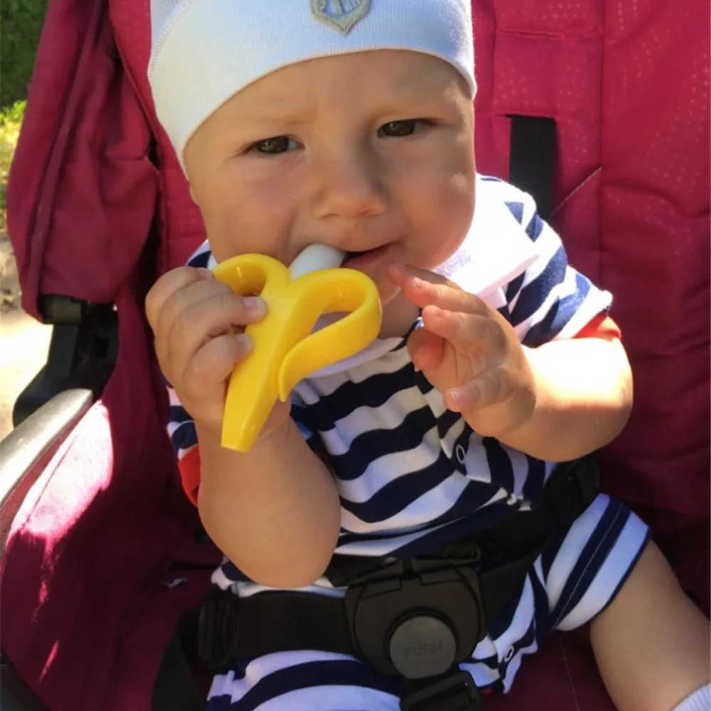 Безопасная детская Силиконовая зубная щетка не содержит Бисфенол А в форме