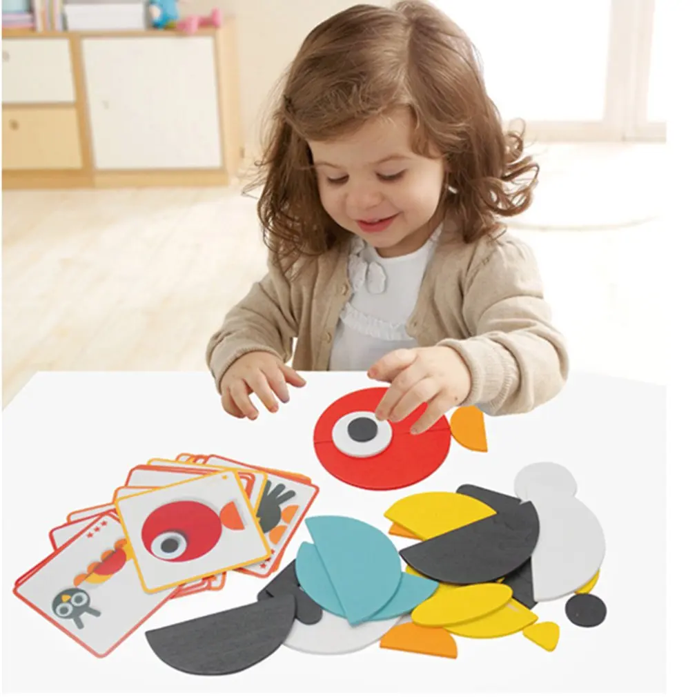 

Exquisite Intellectual Children Tangram Puzzle Toy Early Education Puzzle Wooden Baby Puzzle Plane Puzzle