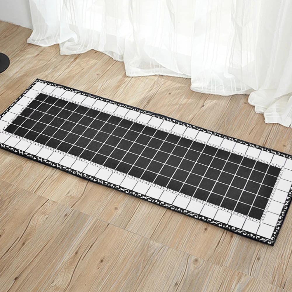 Современные Blak& White кухонные коврики мягкие плюшевые ковры Спальня Коврик Противоскользящий коврик Домашний Декоративный Ковер