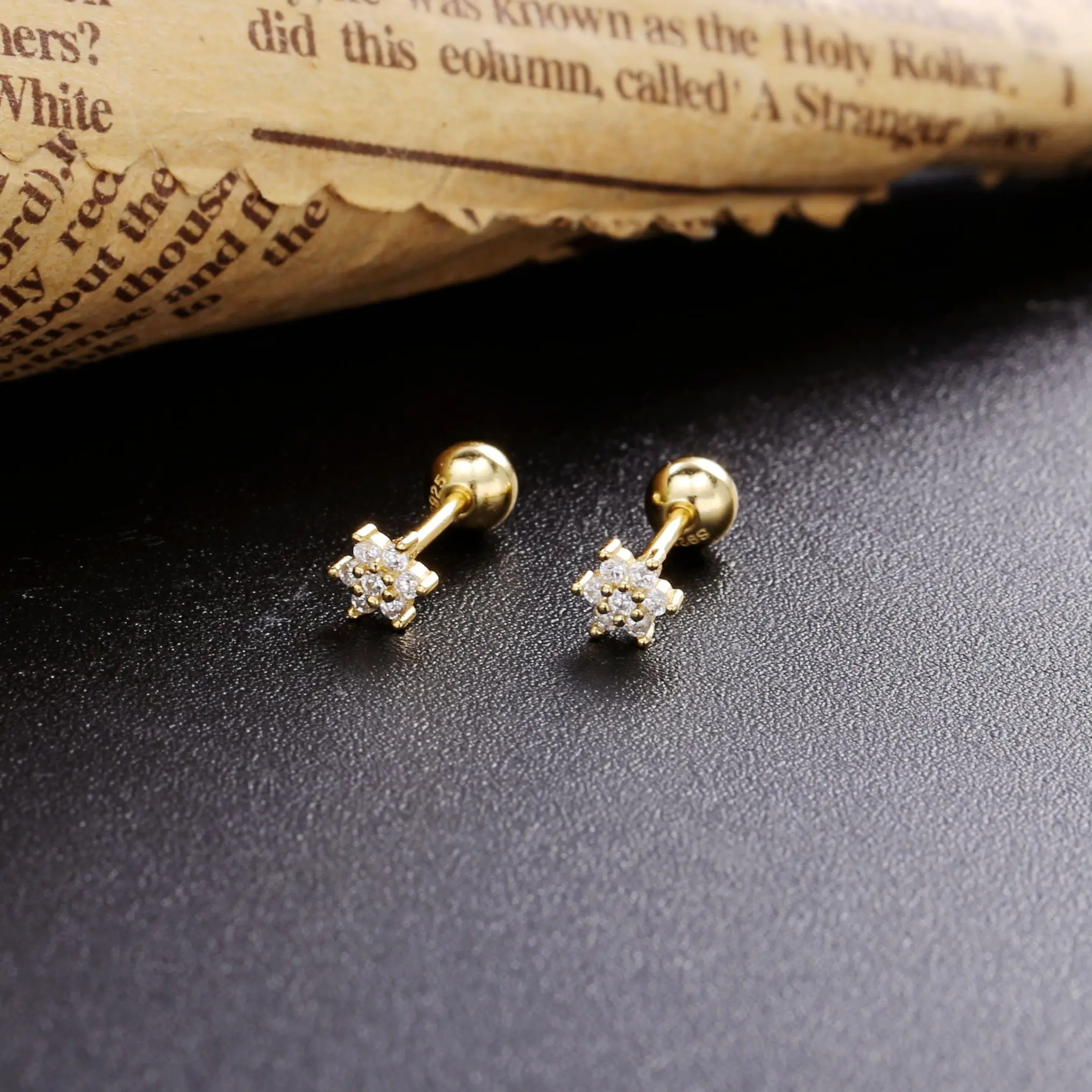 Moonmory 925 пробы серебро белый циркон украшенные бисером в форме цветов