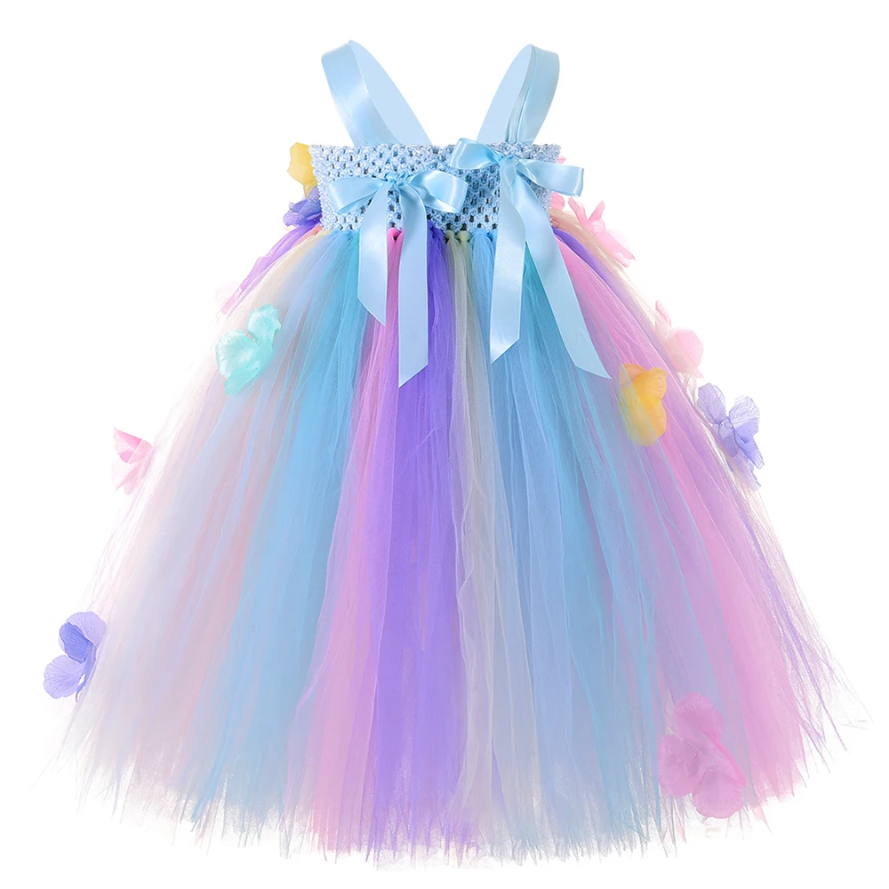 Girl Tutu Dress Princess Tulle Pastel Fairy Flower Dresses for Weddings Pageant Gowns Kids Birthday Party Christmas | Детская одежда и