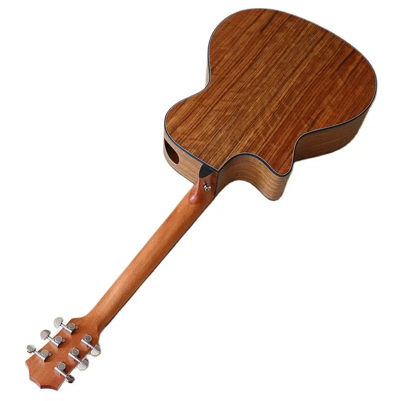 hickory holz körper elektrische akustische gitarre 40 inch 6 saiten folk gitarre mit einzigartigen sound loch doppel f loch gitarre pickup fr