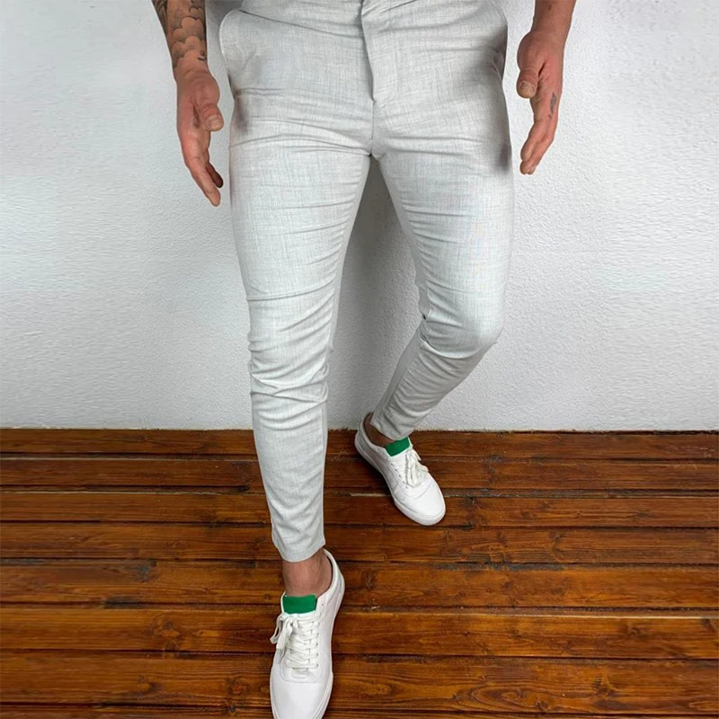 

2021 мода на пуговицах, со средней талией узкие брюки мужская одежда на весну в стиле Харадзюку для брюк уличная Летние повседневные мужские о...