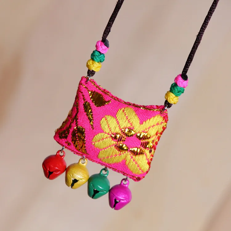 fashion copper bells ethnic necklace vintgae jewelry sweater handmade embroidery colorful | Украшения и аксессуары