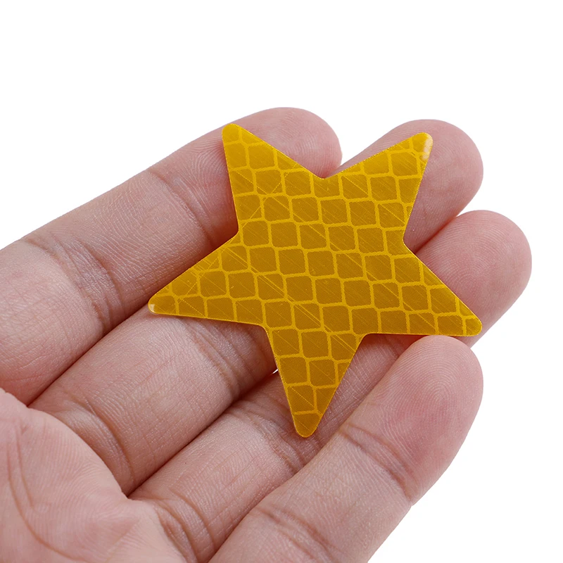 4Pcs Reflector Stickers Decals Pentagram Reflective Warning Strip Tape Car Styling Car Bumper Reflective Strips Secure Star