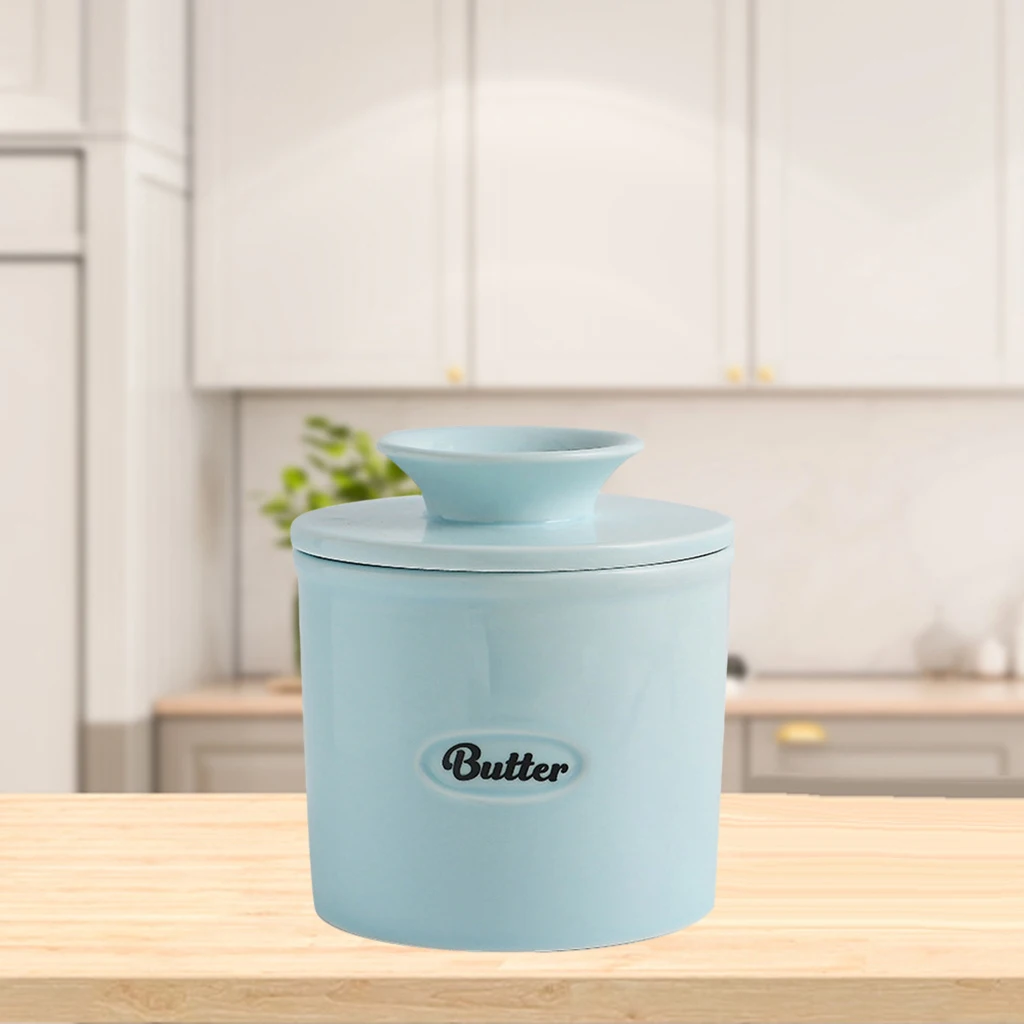 Handmade Ceramic Butter Jar Keeper Container Fresh Spreadable Storage Holder for Microwave | Дом и сад