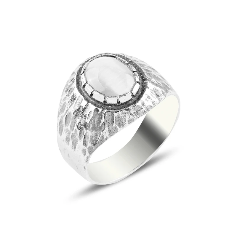 

Серебряное кольцо Silverlina с белым камнем кошачий глаз