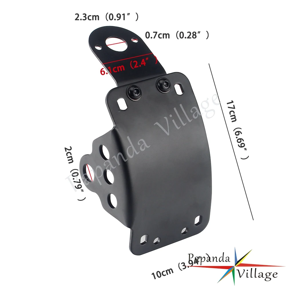 Черный боковой кронштейн для мотоцикла лицензионный с номером Harley Softail Custom Cafe Racer