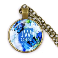 2020 new arrival jw org necklace steampunk jehovahs witnesses pendant glas cabochon sweaterchain jewelry catholicism gift