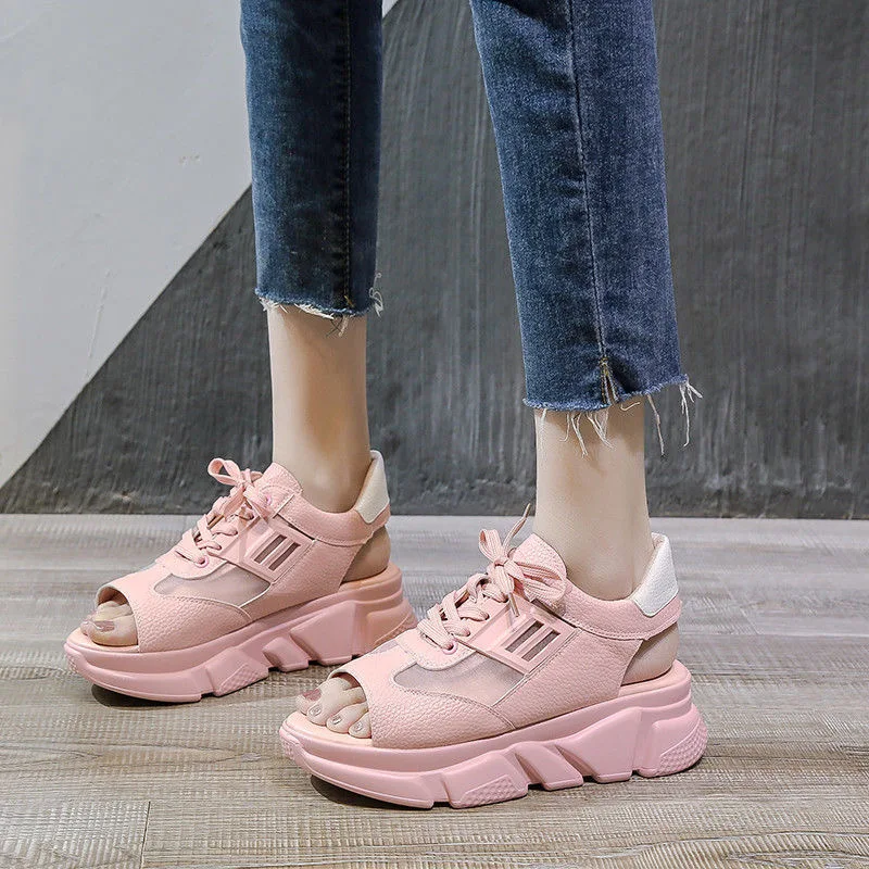 

2020 Летняя обувь с клиновидной платформой на высоком каблуке; Повседневные Удобные светильник обувь для отдыха; Женская обувь; Женские санда...