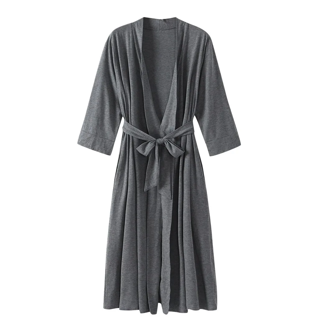

Gray Kimono Gown Female Kimono Robe Homewear Nightwear Sexy Mini Sleepwear Nightgown Comfortable Casual Soft Wedding Robe