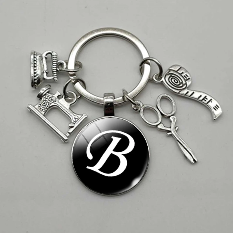 Металлическая швейная машинка ножницы линейка портновский брелок машина