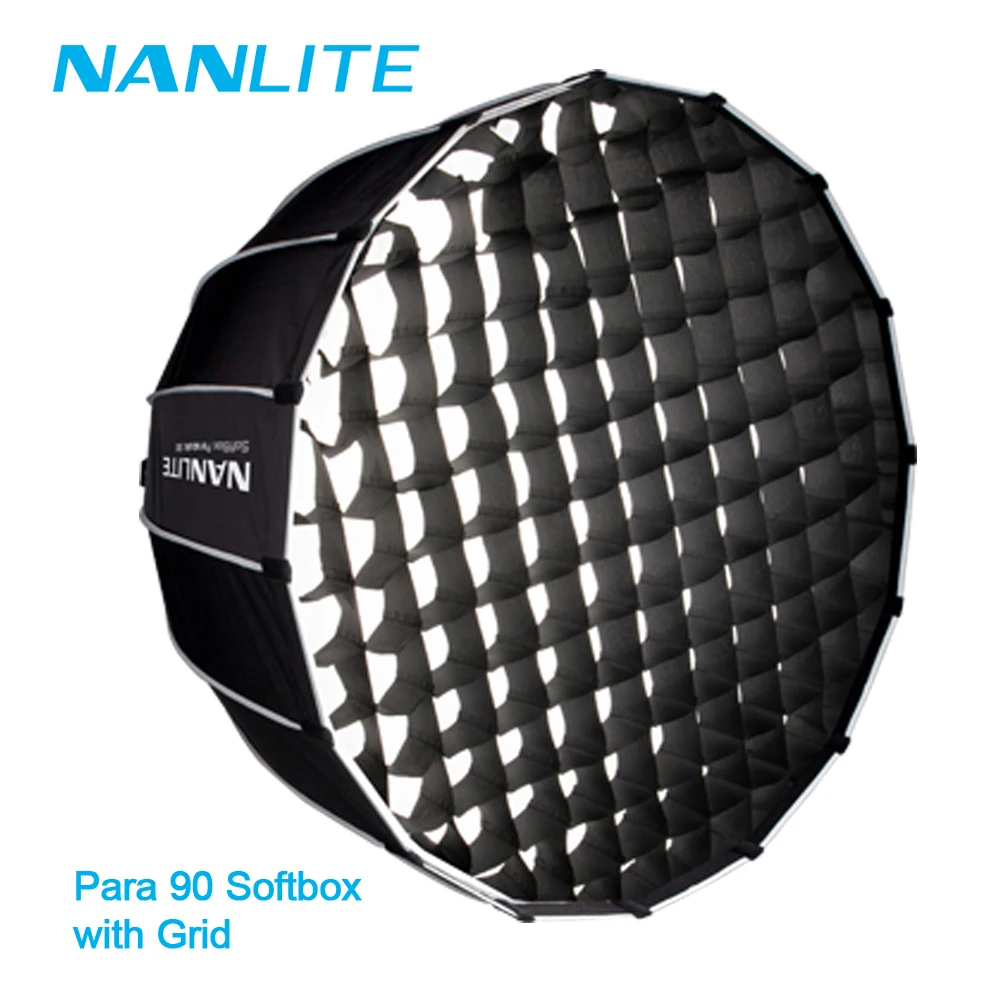 Портативный зонт-софтбокс Nanlite Para SB-PR-90 90 см с сетчатым креплением Bowens для внешней