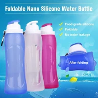 foldable nano silicone water bottle collapsible silicone water bottle silicone folding kettle outdoor sport water bottle camping
