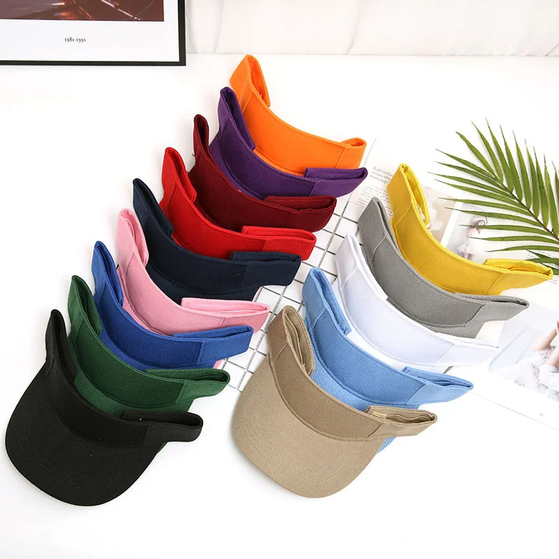

Unisex TennisVisor Cap Solid Empty Top Cotton Men's Caps Sun Visors for Women Gorras Para Hombre De Marca Hats Outdoor Sports