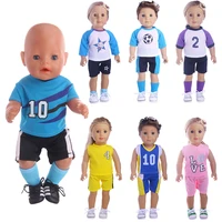 football soccer uniform sneakers sock doll clothes shoes for 18 inch american doll 43 cm born babytoys for girlsour generation
