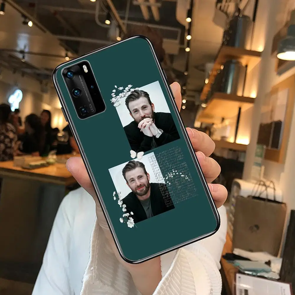 

American star chris evans Phone Case For Huawei P40 p30 P20 10 9 8 Lite E Pro Plus Black Etui Coque Painting Hoesjes comic fas