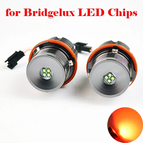 Red for Bridgelux Бегемот светодиодные габаритные огни «глаза ангела» 2*20 Вт 40 Вт для CREE светодиодный чипы для Bridgelux чип белый/красный/синий/желтый для E39 E60 E61 E63 E64 E65 - Цвет: Red for Bridgelux