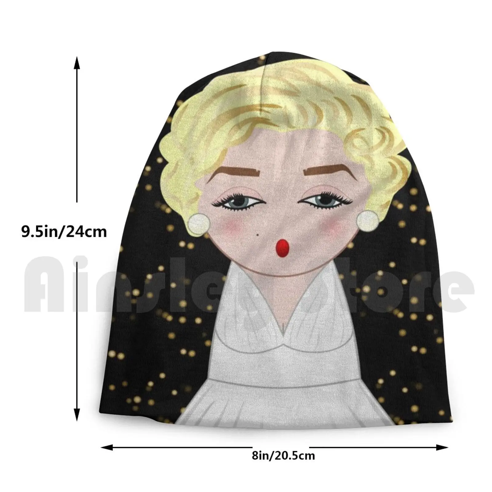 

Kokeshi Marilyn Beanies Knit Hat Hip Hop Pendientera Portrait Marilyn Kawaii Kokeshi Monroe Actress Blonde