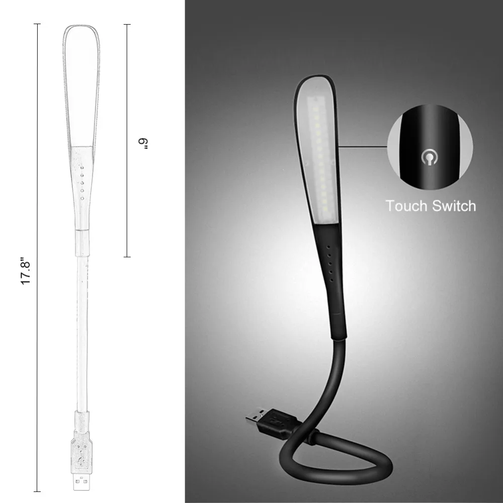 Гибкая USB сенсорный Сенсор ночной Светильник Портативный светодиодный
