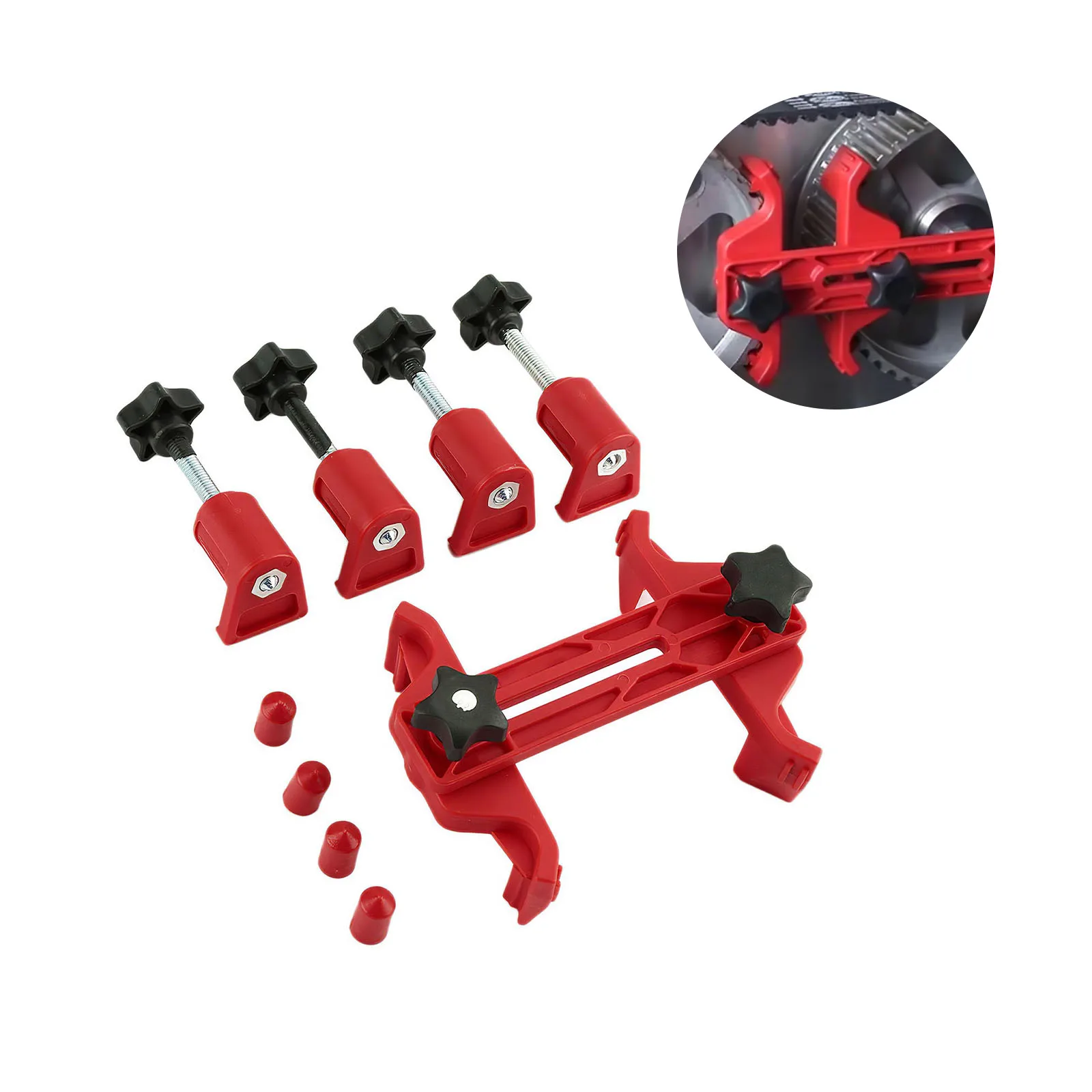 

Набор из 5 предметов для автомобиля, замок распредвала четырех кулачковых двигателей, красный инструмент для блокировки кулачкового вала, п...