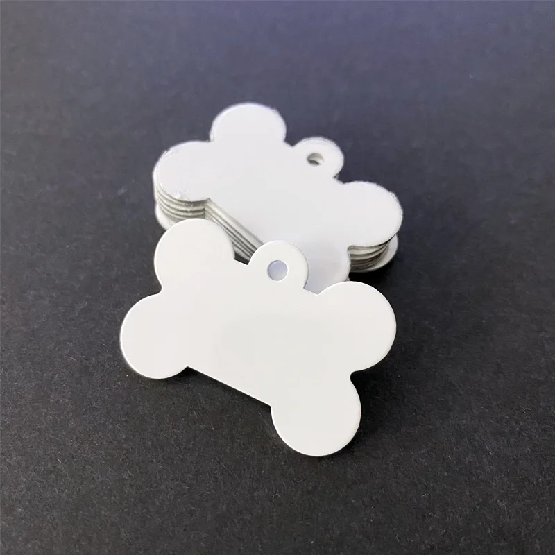 Both-sides Aluminum Sublimation Blank Pet Cat Tags Address Dog Heat Transfer Printing Id Name Collar Necklace Plates | Дом и сад