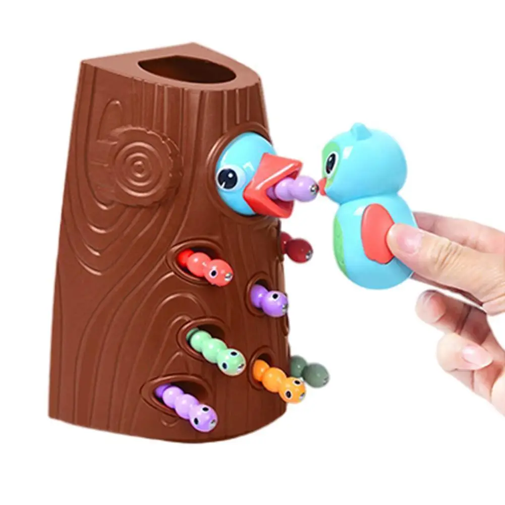 Магнитный дождь игрушка Поймай червячка Детские Маленькие Птицы игра для